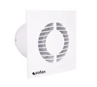 Cofan Extractor de Baño Silencioso Ø100 mm, Ventilador Extractor con Antirretorno, Panel Frontal Ultrafino, Protección IP45, Color Blanco, Ventilación de Baño, Aseo y Cocina