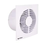Cofan Extractor de Baño Silencioso Ø150 mm, Ventilador Extractor con Antirretorno, Panel Frontal Ultrafino, Protección IP45, Color Blanco, Ventilación de Baño, Aseo y Cocina