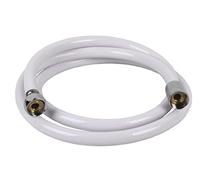 Cofan Flexo de Ducha | Fabricado en PVC | Color Blanco | Racores de Latón | Longitud 1,5 | Rosca 1/2" Universal