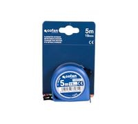 Cofan Flexómetro estándar | Carcasa resistente de ABS | Botón de bloqueo | Gancho no magnético | Cinta métrica | Funda antichoque (1, 5 m x 19 mm)