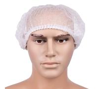 Cofan Gorro blanco desechable | Pack de 100 unidades | Material: polipropileno | Gorros no tejidos | Talla única | Color: Blanco | Plegado en acordeón