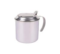 Cofan Grasera de acero inoxidable | Filtro desmontable | Recipiente con colador para conservar aceite | Icono de carne o pescado | Capacidad: 0,75 l | Medidas: 10 x 12 cm (Pescado, 10 x 12 cm)