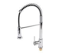 Cofan Grifo de cocina monomando con rociador | Cuerpo de latón | 360° | 2 modos de pulverización | Acabado cromado o negro metalizado | Medidas: ø5 x 48 x 22 cm (Cromado, ø5 x 48 x 22 cm)