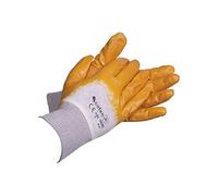 Cofan Guantes de nitrilo amarillos | Revestimiento impermeable y no absorbente | Larga duración y resistentes