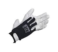 Cofan Guantes de vacuno con dorso de tela | Cierre de velcro | Muñequera elástica | Protección y seguridad | Comodidad y confort