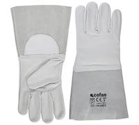 Cofan Guantes de vacuno con manguitos de 13 cm | Piel de serraje | Comodidad y protección | Ideales para agricultura y recolección