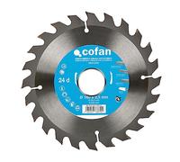 Cofan Hoja de sierra circular 160 x 30 mm – 24 dientes – Para maderas laminadas, duras y plásticos