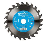 Cofan Hoja de sierra circular | Disco de corte para madera | 24 dientes | Adecuado para maderas laminadas, maderas duras y plásticos | Medidas: 235 x 30 mm | Grosor del disco: 2,8 mm