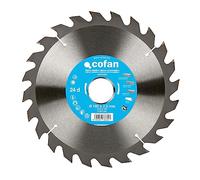 Cofan Hoja de sierra circular | Disco de corte para madera | 40 dientes | Adecuado para maderas laminadas, maderas duras y plásticos | Medidas: 180 x 30 mm