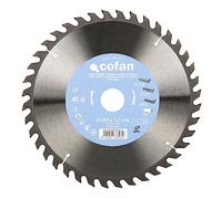 Cofan Hoja de sierra ingletadora | Disco de corte para madera | 40 dientes | Adecuado para maderas laminadas, maderas duras y plásticos | Medidas: 250 x 30 mm | Grosor del disco: 3,2 mm