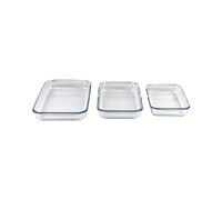 Cofan I Set de 3 fuentes rectangulares de borosilicato Modelo Baritina I Capacidad: 1600 ml - 2200 ml - 3000 ml