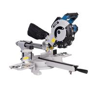 Cofan Ingletadora eléctrica con cable 1450 W Ø210 mm 5000 rpm, Corte doble bisel e inglete, guía láser, barra deslizante, bolsa de serrín, engranajes reforzados