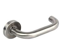 Cofan Juego de 2 manivelas | Fabricadas en acero inoxidable | Con roseta redonda | Modelo Paris Color inox