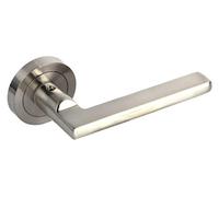 Cofan Juego de 2 manivelas | Fabricadas en aluminio | Con roseta redonda | Modelo Viena Color níquel