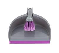 Cofan Juego de Cepillo y recogedor de Goma | Cepillo de Limpieza y recogedor de Mano | Adecuado para el hogar, Coche, Oficina (1, Lila)