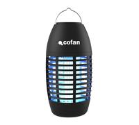 Cofan Lámpara LED Antiinsectos Recargable USB | Uso Interior y Exterior | Cobertura 80 m², IPX4 y Luz UV Alta Potencia | Bandeja Recolectora | Batería 2000 mAh