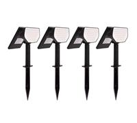 Cofan Luces Solares LED Exterior con Sensor, Pack de 4 Lámparas, 3000 K, batería 3,7 V 1500 mAh, Luz Exterior Jardín con Estaca
