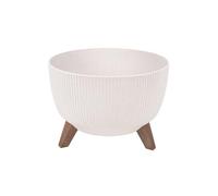 Cofan Maceta decorativa con patas – Redonda resistente a UV, patas desmontables – Blanco Ø39,9×25 cm