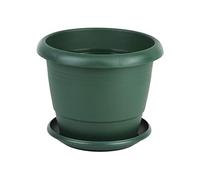 Cofan Maceta Redonda con Plato | Color Verde | Medida 30 x 25 cm + Plato 24 cm | Venta Unitaria