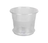 Cofan Maceta Redonda de plástico Transparente |Dimensiones 28.5 x 22.5 cm + Plato 23 cm | Venta Unitaria