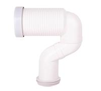 Cofan Manguito de Conexión Acodado Excéntrico 45° para Inodoro, Conexión Recortable con Goma Labiada, Manguito de WC para Bajante