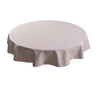 Cofan Mantel Redondo Antimanchas | Confeccionado en Jacquard con Tejido Resinado | Diseño de Petalos sobre Beige | 50% algodón y 50% poliéster | Diámetro: 1,40-1,60-1,80 m (1, 1,40 m)