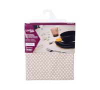 Cofan Mantel Redondo Antimanchas Resinado | Estampado de Topos Blancos| Materiales: 50% algodón y 50% poliéster | Fácil de limpiar | Diámetro: 1,40 m