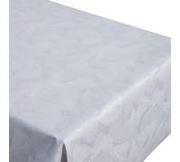 Cofan Mantel resinado Antimanchas | Diseño Moderno con Hojas | Color: Gris y Blanco | Materiales: algodón y poliéster | Cinco Medidas Diferentes (1, 1,40 x 1,40 m)