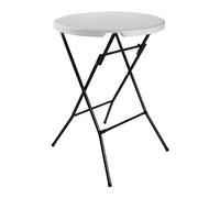 Cofan Mesa Alta Plegable Redonda de Catering | Color: Blanco | Adecuada para Interior y Exterior | Medidas: Ø 80 x 110 cm