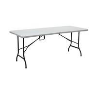 Cofan Mesa Plegable Rectangular con Bloqueo de Seguridad | Color: Blanco | Medidas desplegada: 180 x 75 x 72 cm