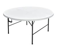 Cofan Mesa Plegable Redonda de Camping | Color: Blanco | Peso máximo: 150 kg | Adecuado para 10 Personas | Medidas: Ø 180 x 74 cm