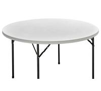 Cofan Mesa Plegable Redonda de Camping | Color: Blanco | Peso máximo: 150 kg | Adecuado para 8 Personas | Medidas: Ø 120 x 74 cm