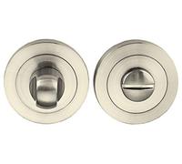 Cofan Muletilla roseta con desbloqueo | Fabricado en zamak | Diámetro 50 mm | Color níquel satinado