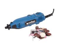 Cofan Multiherramienta oscilante con cable 135 W 8000-33000 rpm con accesorios, Velocidad variable, diseño ergonómico, Ideal para cortar, lijar, pulir y perforar