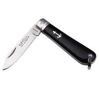 Cofan Navaja marinera | Medida de 8 cm de hoja | Punta de espada | Hoja de Acero Inox | Mango de Polipropileno | Color Negro