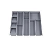 Cofan Organizador de cajones – 11 compartimentos, para cubiertos y utensilios, gris, 50 x 45 x 6,5 cm