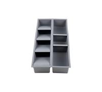 Cofan Organizador de cajones | Adecuado para almacenaje de cubiertos y utensilios | Color: gris | 7 compartimentos | Medidas: 20 x 45 x 6,5 cm