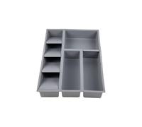 Cofan Organizador de cajones | Adecuado para almacenaje de cubiertos y utensilios | Color: gris | 8 compartimentos | Medidas: 30 x 45 x 6,5 cm