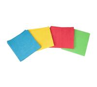 Cofan Pack de 4 bayetas Microfibra antibacterianas | Colores: Azul, Rojo, Amarillo y Verde | Medidas: 38 x 35 cm | Paños de Microfibra de máxima absorción