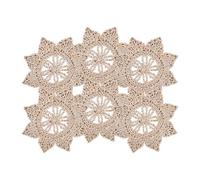 Cofan Bajoplatos trenzados – Fibras naturales, forma de flor, Ø 30 cm – Pack de 6 unidades