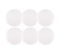 Cofan Pack de 6 salvamanteles individuales | Bajoplatos redondos | Color: beige, blanco o gris | Diámetro: 38 cm | Salvamanteles con flecos decorativos (Blanco)