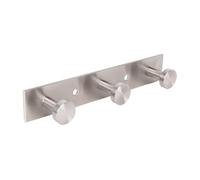Cofan Perchero de pared con 3, 4 o 5 ganchos | Acero inoxidable 304 | Acabado: satinado | Colgador de pared para baños, entradas, cocinas, pasillos, dormitorios (1, 3 Pomos (15,6 x 2,7 x 2,8 cm))