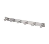 Cofan Perchero de pared con 3, 4 o 5 ganchos | Acero inoxidable 304 | Acabado: satinado | Colgador de pared para baños, entradas, cocinas, pasillos, dormitorios (1, 6 Pomos (33,51 x 2,7 x 2,8 cm))