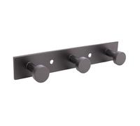 Cofan Perchero de pared con 3, 4 o 6 ganchos | Acero inoxidable | Color: negro | Acabado: mate | Colgador de pared para baños, entradas, cocinas (1, 3 Pomos (15,6 x 2,7 x 2,8 cm))