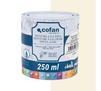 Cofan Pintura a la tiza | Chalk paint | Acabado efecto tiza | Adecuada para restauración y decoración de muebles | Capacidad: 250 ml (BLANCO ALGODÓN)