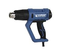 Cofan Pistola de aire caliente 2000 W | LCD digital display |Temperatura regulable 50° hasta 650° | 5 accesorios para decapar, deformar tubos, encoger PVC, etc.