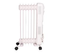 Cofan Radiador de aceite 1500 W - 7 elementos, 3 niveles, termostato y ventilador, antivuelco