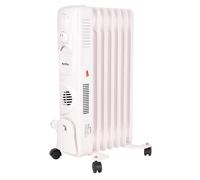 Cofan Radiador de aceite de 1500 W | 7 elementos | 3 niveles de potencia | Con termostato y ventilador | Protección antivuelco
