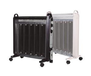 Cofan Radiador de mica 2000 W color negro o blanco, Calefactor silencioso portátil, Estufa de mica de bajo consumo, Calor por ambos lados, Termostato ajustable 2 niveles de potencia, Sensor antivuelco