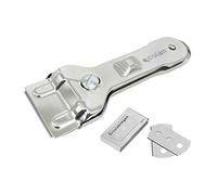 Cofan Rasqueta de Vitrocerámica Modelo Sena | Incluye 5 cuchillas | Acero Inox y Niquel | Medidas 13,5 x 4,5 cm